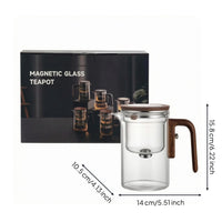 Glass Teapot Tea Separation Houseware Wood-Grain Handle