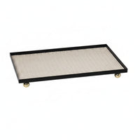 Faux Leather Tray Multi-Functional Tray with Ball Feet Home Decor for Vanity, Dresser, Countertop