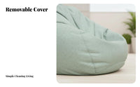 Ergonomic Support Bean Bag Chair Soft and Skin-Friendly Floor Sofa Breathable Indoor Seating Machine Washable Cover for Adults, Students, Gamers, Balcony, Reading Nook, Dorm Room, Lounge Area