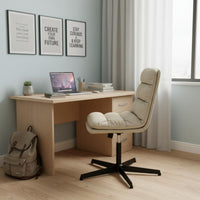 Low Back Leather Office Chair Comfortable Cushion Cushioned Rolling Computer Chair Height Adjustable for Students, Study Room, Bedroom