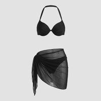Swimsuit for Women with Long Sleeve Sun Protection, Four-Piece Bikini Set Including Triangle for