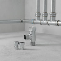 All Copper Construction 1-in-2-out Splitter Valve Chrome Plated 1/2 inch/2 Tee Connector Water Diverter for Bathroom