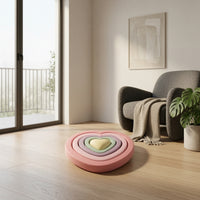 5 Pieces Stackable Heart-Shaped Stepping Stones Indoor-Outdoor Foam Stepping Stones Sturdy Toy Long-Lasting for Children, Playroom