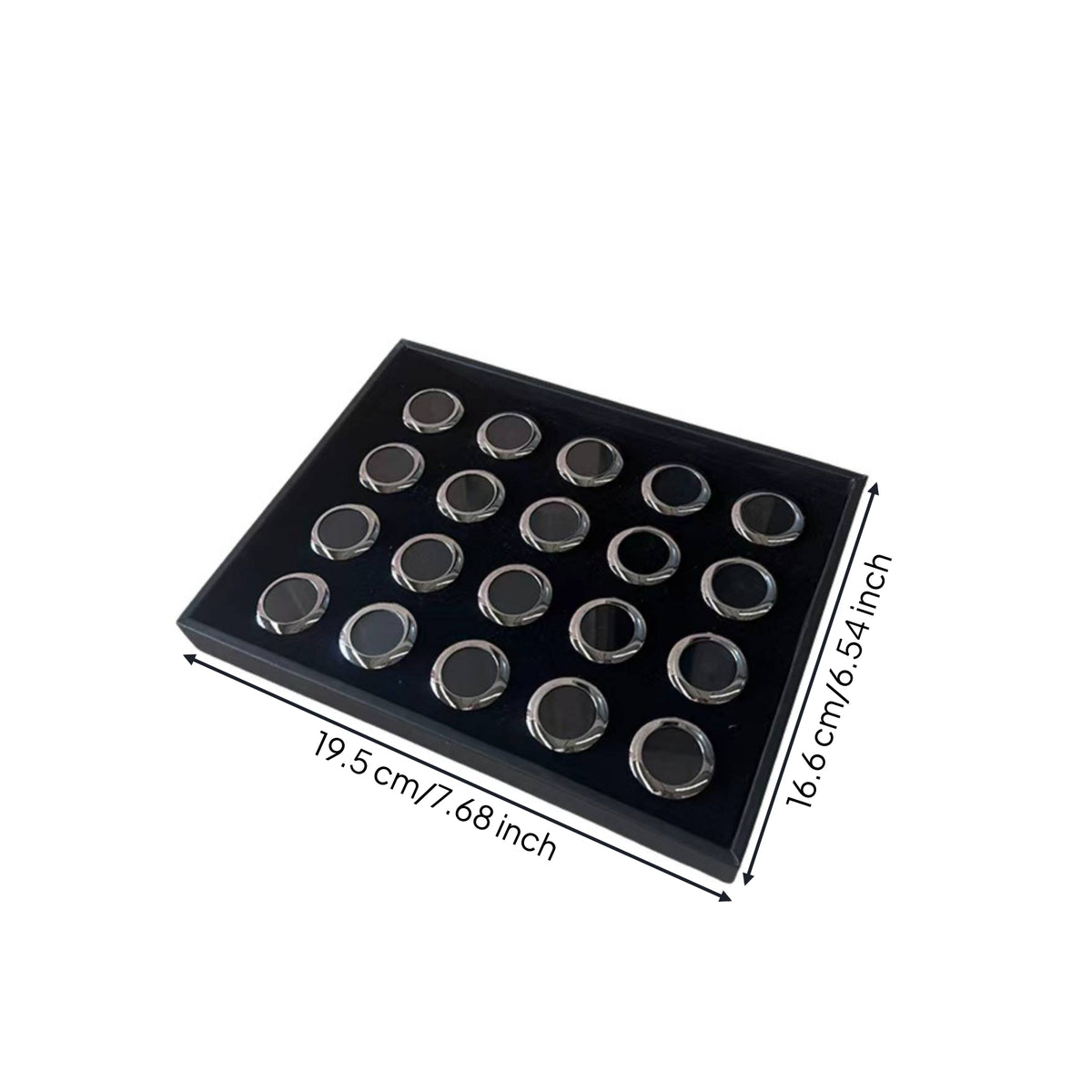Display Tray with 20 Slots Rectangular Jewelry Display Tray with Compartments Shallow Jewelry Holder for Workbench