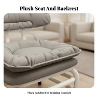 360-Degree Rotation Upholstered Low Chair with Casters Fluffy-Like Comfort Low Roller Seat Padded Cushion Rolling Stool Easy to Clean for Homemakers, Homeowners, Living Room, Bedroom, Playroom, Study