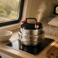 1.2 L Portable Pressure Cooker Compact Size Mini Pressure Cooker Stove Top Compatible Cookware Fast Cooking for Campers, Travelers, Car Travel