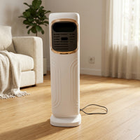 Multipurpose Column Air Cooler with Heater Floor-Standing Evaporative Air Cooler Portable Misting Fan with Heater Windowless for Homeowners