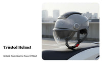 Helmet 3C Certified Motorcycle Half Helmet with Visor Four-Season Guarding Headwear for Women, Commuters, Summer Riding