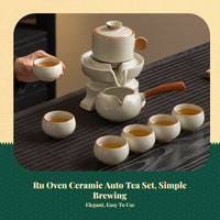Ru Kiln Ceramic Teapot Automatic Gongfu Tea Set Mill Design