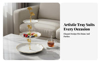 Afternoon Tea Stand Elegant Design Multi-Layer Fruit Plate Versatile Use Tiered Serving Stand for Living Room, Coffee Table, Weddings