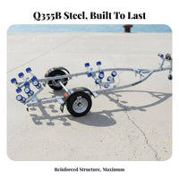Boat Trailer Rust Resistant Inflatable Boat Trailer 1000 Capacity Personal Watercraft Cart for Marina Assistance Teams, Garage, Driveway, Dockside