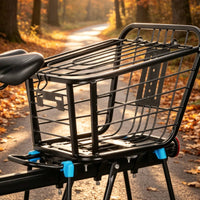 Heavy Duty Folding Rear Bike Basket Rust-Resistant Cycling Gear Easy Installation for Shopping
