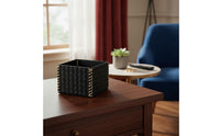 Remote Control Holder Elegant Design Woven Leather Organizer Spacespace-Conserving Accessory