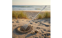 Stainless Steel Clam Rake Rust Resistant 7 Tine Beachcombing Rake Multipurpose Clam Digging Fork for Beachcombers, Gardeners