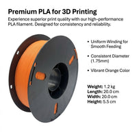 PLA Filament 1.75mm for 3D Printer, 1KG Spool 2.2 LBS for fused deposition modeling Printers and Beginners