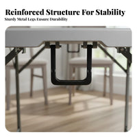 Round Folding Table Space-Saving Foldable Round Table Easy to Clean Household Furniture for Homeowners, Institutions