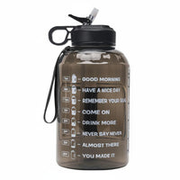 2.2L Water Bottle with Time Marker Wide Mouth Half Gallon Inspirational Water Jug Food Grade Material Drinkware for Fitness Enthusiasts