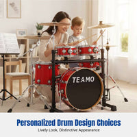 Portable Drum Kit, 5-Drum 4-Cymbal, Double-Sided, Practice Set