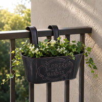 Oval Hanging Planter Hooked Brackets Fence Hanging Pot Modern Vintage Design