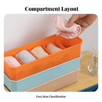 3 Pieces 3-Piece Underwear Organizer Set Space-Saving multi-compartment Storage Tray