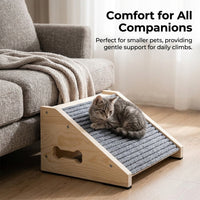 Dog Steps for Bed and Sofa with Solid Wood Construction, Compact Pet Stairs for Small Non-Slip Surface for Climbing, Wooden Ramp