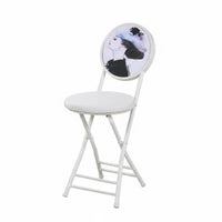 Foldable Design Round Folding Chair with spinerest Space-Saving Foldable Padded Stool with spinerest spine Support Portable Seating versatile for Office Workers, gathering Organizers, homeowners, Dormitory, Home, gatherings, Kitchen