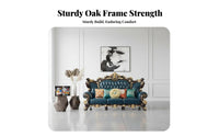 3 Pieces Ornate Carved Sofa Set European design Home Seating Double-Sided Carving Sectional Couch for Homeowners, Families, Living Room, Villa, estate