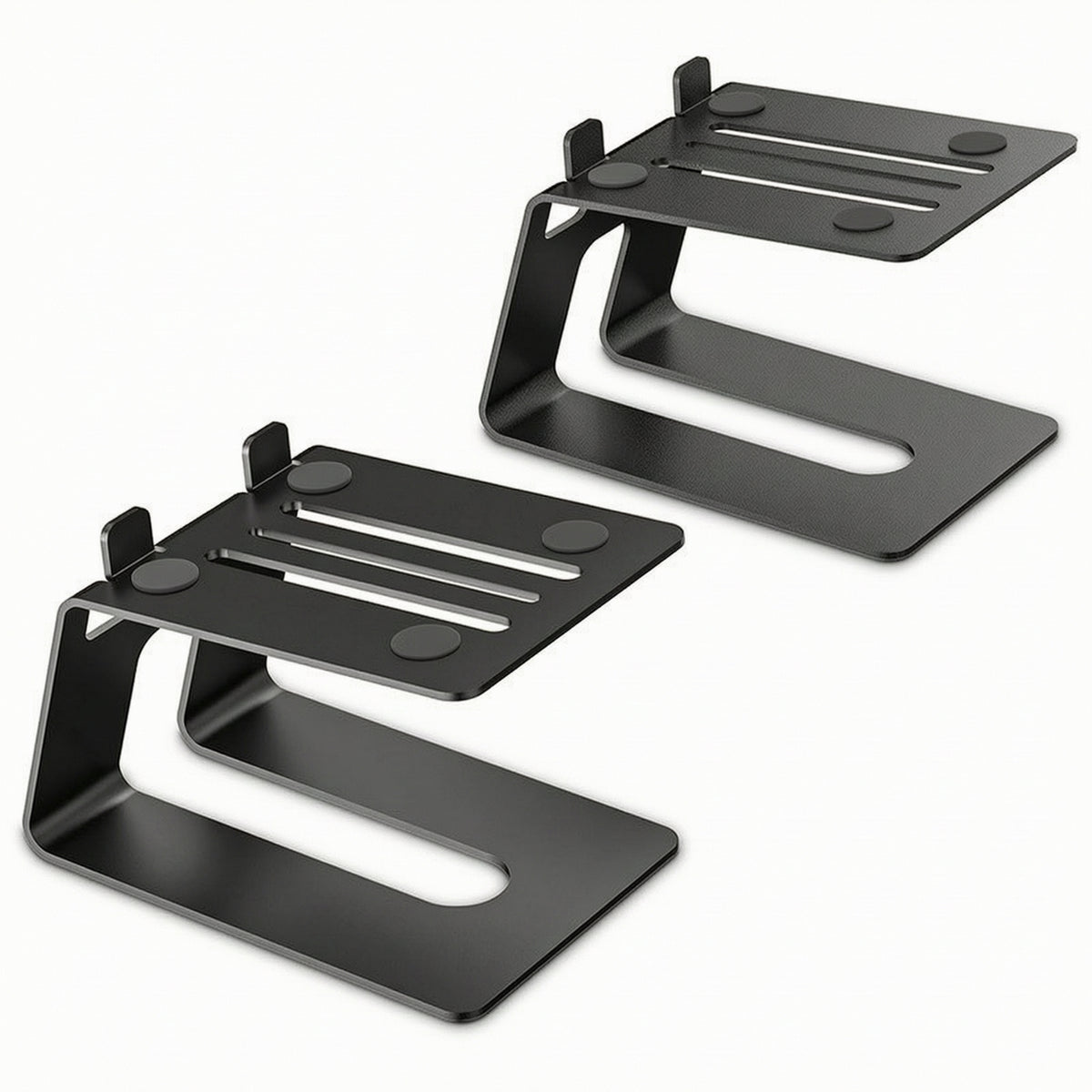 2 Pieces Desktop Speaker Stand Angled Speaker Riser Stands with Anti-Slip Feet Sturdy