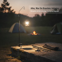 Outdoor Camping Light Stand Portable Telescopic Aluminum Alloy Pole with Base and Storage Bag