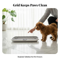 Indoor Dog Potty Tray Detachable Design Dog Potty Tray with Grate Puppy Litter Box with Spray Guard Non-Slip Bottom