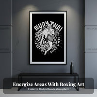 Crystal Clear Print Boxing Poster Ready to Hang Gym Inspirational Poster Decorative Motivational Boxing Painting for Boxers, Fitness Enthusiasts, Athletes, Workout Area, Man Cave, Living Room, Bedroom