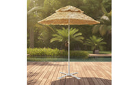 Tiki Umbrella with Tilt Double-Layer Thatch Parasol Tiltable Straw Umbrella for Patio, Poolside, Garden