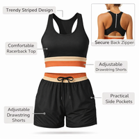 Swimsuits for Women Tankini Striped Patchwork Racerback Top with Padded Bra, Comfortable Pool Wear for Water Sports, Great for Older Ladies