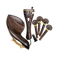 Tailpiece Chinrest Pegs String Instrument Support Pin Set Carved Violin Peg Set Rich Resonance Violin Accessory Kit for Instrument Making