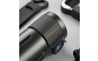 Type-C Charging Rechargeable Flashlight Textured Grip Metal Flashlight Wrist Strap LED Torch Light Storage Pouch