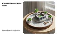 Football Field Model Great Gift Soccer Stadium Desktop Ornament Modern Design Resin Football Stadium Sculpture for Living Room, Man Cave, Bookshelf