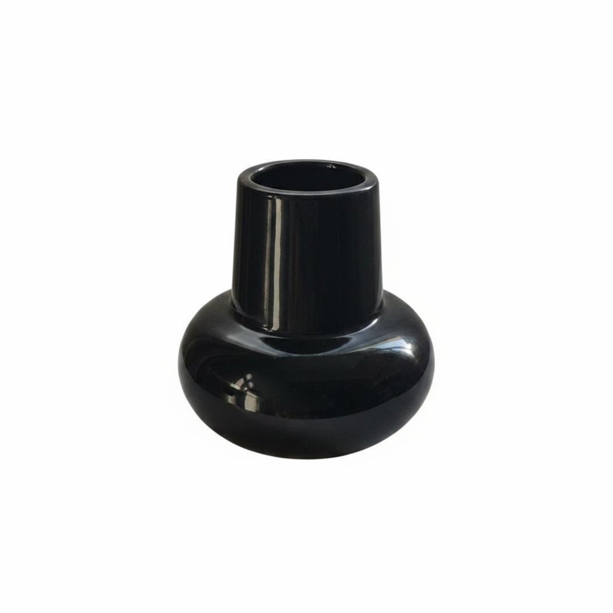Minimalist Black Glass Vase Sculptural Decorative Vase