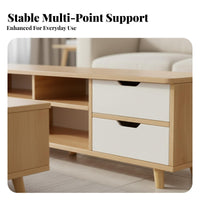 Nordic Aesthetic TV Stand and Coffee Table Combination Modern Minimalist design TV Stand and Coffee Table Set Large Storage Capacity Living Room Furniture Easy Assembly for Apartment Dwellers, Homeowners, Bedroom, Small Spaces, Lounge Area