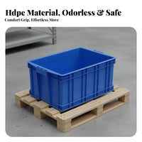 Workplace Logistics Box Space-Saving Stackable Plastic Crate Stackable Storage Container High Load Capacity for Factory, Moving