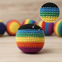6 Pieces Crochet Hacky Sack Colorful Hacky Sack Crocheted Footbag Soft Juggling Footbag Textured for Beginners, Hand Tossing