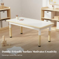 children's Drawing Table and Chairs Drawable Surface Kids Play Table Set Easy to Clean Height Adjustable Young Child Desk Set for Parents, Daycare