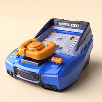 Game Toy with Steering Wheel Two-Power-Supply Simulated Driving Toy Interactive Simulated Driving Console for Kids, Young Children, Playroom, Home