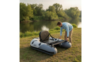 Compact Inflatable Fishing Boat with Seat Portable Fishing Belly Boat Lightweight Buoyant Tube Comfortable for Anglers