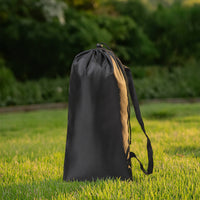 Drawstring Bag with Shoulder Strap Water-Repellent Cylindrical Storage Bag Foldable Stuff Sack for Campers, Anglers, Camping, Fishing
