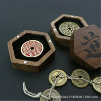 Black Walnut Coin Collection Box with Magnetic Lid