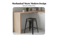 Industrial Aesthetic Backless Metal Stool Built-in Footrest Upholstered High Stool Multiple Colors Available Bar Chair Armless Design for Homeowners, Business Owners, Interior Designers, Restaurant, Cafe, Kitchen, Office Lounge