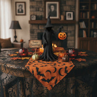 Witch Statue with Pumpkin Halloween Witch Figurine Desktop Ornament Tabletop Decorations Spooky for Mantel, Shelf