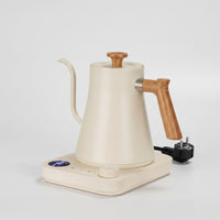 Exact Temperature Control Electric Gooseneck Kettle Wood-Grain Gooseneck Kettle with Spout Modern Appliance Fast Heating for Coffee Lovers, Tea Drinkers, Kitchen, Office