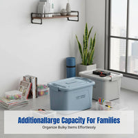 Home Organizer Bin, Large Capacity Storage Box with Lid for Clothes and Toys, Stackable, Transparent, Thickened