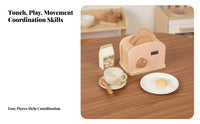 Imaginative Wooden Toy Bread Warmer | Interactive Rotary Knob, Toy bread warmer with Bread Slices